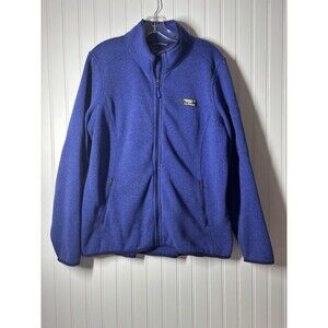LL Bean Fleece Womens Size 1X Purple Full Zip Long Sleeve Better Sweater